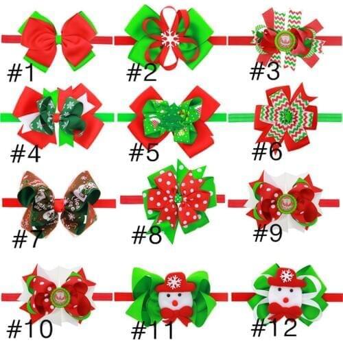 Wholesale 25pcs/lot Gift Haid band girls Christmas headbands hair Accessories hair bow with FOE