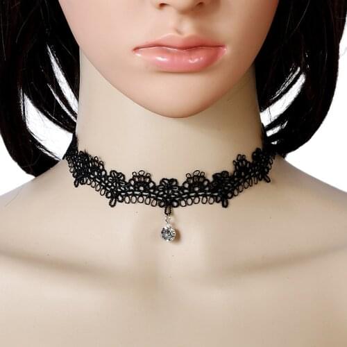 2020 Black Velvet Choker Women Crystal Chocker Necklace Rhinestone Chokers Necklace Collier ras de cou collares mujer