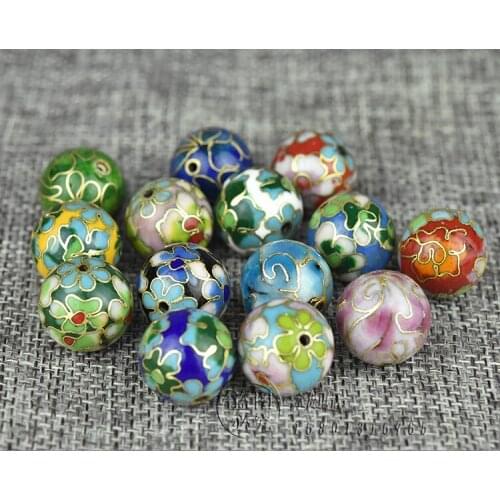 Handcraft Polished Cloisonne Enamel Filigree Beaded 14mm 16mm DIY Jewelry Making Pendant Necklace Bracelet Earrings Findings
