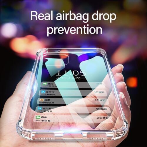 Luxury Silicone Shockproof Airbag Phone Case For iPhone 11 Pro max XSmax 8 7 6s 6 Plus Ultra Thin Transparent Back Cover Coque