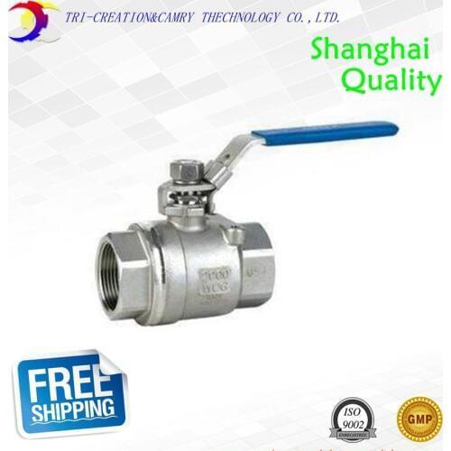 1 1/4" DN32 female stainless steel ball valve,2 way 316 screwed/manual thread ball valve_handle straight gas/oil/liquid valve