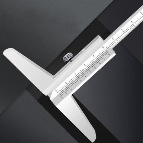 Flat Head / Single Hook Vernier Caliper 0-150mm Mark Depth Caliper Detachable Stainless Steel Measuring Ruler Measuring Tool