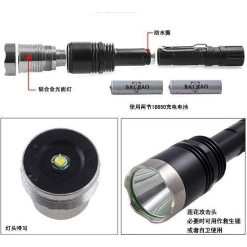 LED strong light flashlight Green high-power flashlight X8T6 strong light rechargeable flashlight