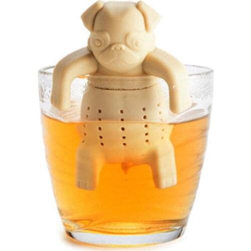 Cartoon Dog Shape Tea Infusers Strainer Animal Silicone Tea Leak Filters Strainers Office Kitchen Tea Maker Teapot Accessories