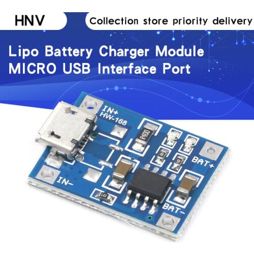 TP4056 1A Lipo Battery Charging Board Charger Module Lithium Battery DIY MICRO USB Interface Port