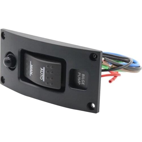 Three-Way Bilge Pump Panel Rocker Switch Automatic/Off/Manual with Built in 20A Reset Circuit Breaker DC 12V 20A / 24V 10A