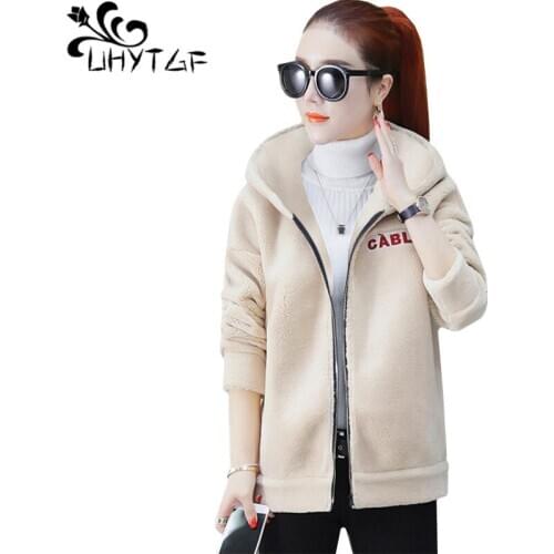 UHYTGF Spring autumn tops outerwear women Korean Harajuku casual plus size jackets hooded plus velvet sweatshirts for women 1714