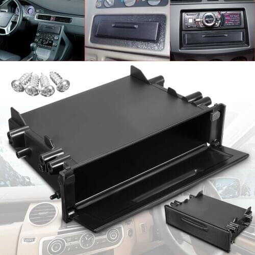 Universal Black Car Storage Box Single Din CD Player Dash/Radio Stereo Car Storage Installation Pocket Kit
