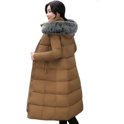 High Quality 2019 Women Winter Long Jacket Warm Thicken Hooded With Fur Female Padded Parka Stand Collar Ladies Coat