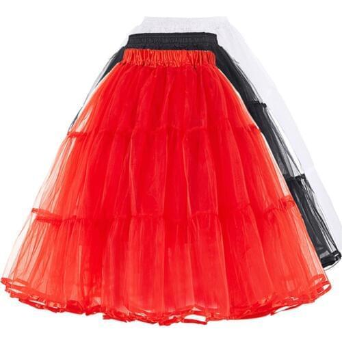 New Fashion Tulle Crinoline Vintage Petticoat Wedding Dress Underskirt Rockabilly Tutu Fluffy Adult Short Organza Petticoats