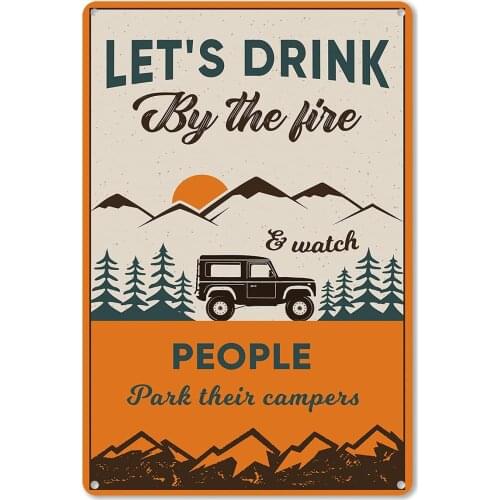 Funny Camping Sayings Metal Tin Sign Wall Decor Campsite Sign for Home Wall Decor Gifts for Women Men Friends