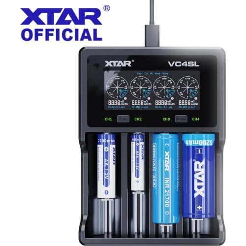 XTAR VC4S 18650 Charger QC3.0 Fast Charging Micro USB Input USB Charger 3.7V 1.2V AA AAA Battery Charger For Batteries 18650