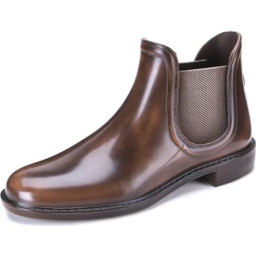 15-664 TONGPU Original Design Womens Plain Ankle Rain Boots with Brushed Effect