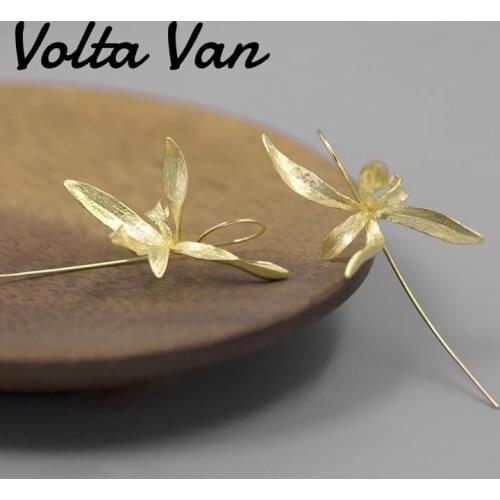 Volta Van Drop Earrings 925 Sterling Silver 2021 New Pendientes Orchid Jewelry Vintage Original Design Concise Silver Earrings