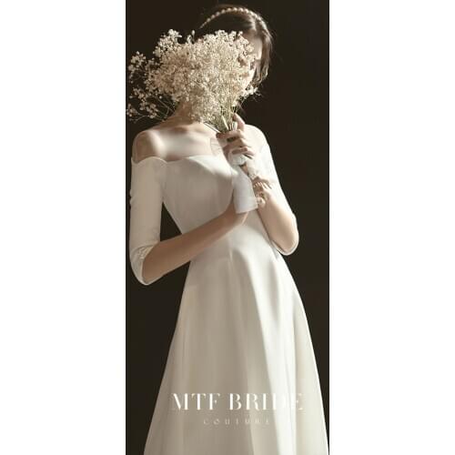 Sexy White A-Line Wedding Dresses Fairy Bridal Satin Backless Lace-up Gowns Vestido вечернее платье