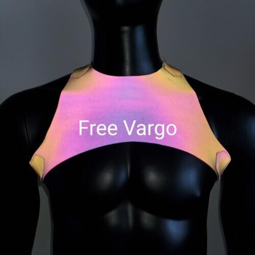 Burning Man PU Body Harness Reflective Rave Leather Chest Harness Top Costumes Music Festival Singer Dancer Outfits