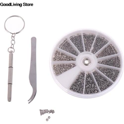 1000Pcs New Tiny Screws Nut Assortment Repair Tool For Micro Eyeglass Sun Glasses Spectacles With Micro Screwdriver And Pliers