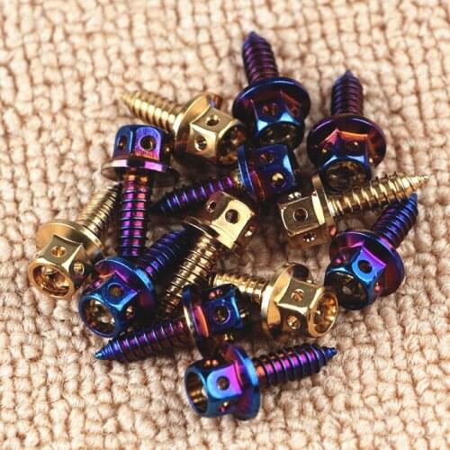 3Pcs M4 M5 Stainless Steel 304 Outer Hex Flange Screw Golden Burnt Titanium Hollow Out Hexagon Self-Tapping Bolt 15mm Long