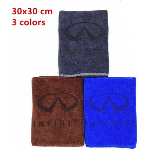 30x30 Microfiber Car logo towel Car wash clean towel For Infiniti FX35 Q50 Q30 ESQ QX50 QX60 QX70 EX JX35 G35 car accessories