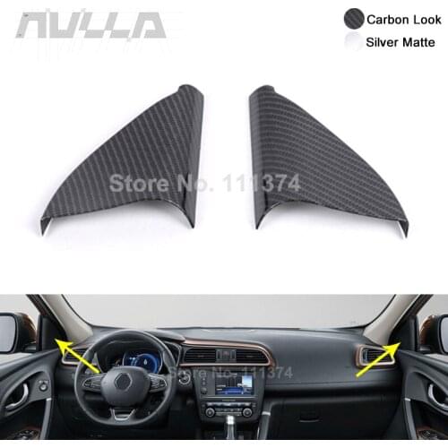 ABS Carbon Look Car Door Inner Triangle Decor Cover Trim For Renault Kadjar 2015 2017 2019 Interior Decoration Accessories
