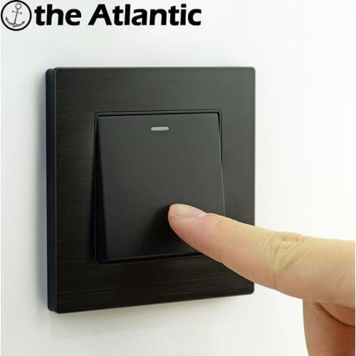 Atlectric ON/OFF 1 2 3 4 Gang 1 2 Way Light Switch Button Switch EU FR Plug RJ45 USB Wall Socket Glass Panel Electrical Outlet