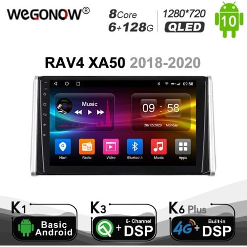 Carplay 10.1" Android 10.0 Car Multimedia Video Player For Toyota RAV4 XA50 2018 - 2020 6G+128G 4G LTE Navigation GPS Stereo IPS