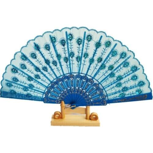 Sequins plastic fan dance fan female fan Chinese style dance folding fan Spanish fan