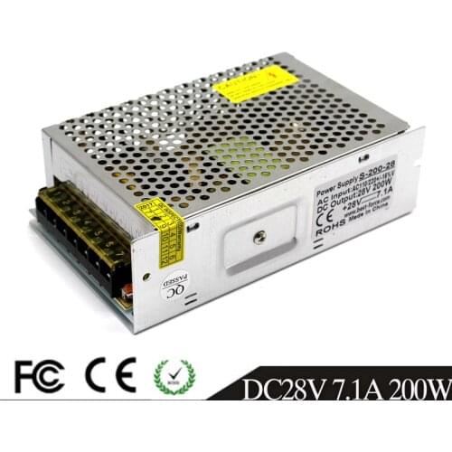DC Power Supply 28V 7.1A 200w Led Driver Transformer AC110V 220V To DC28V Power Adapter for CNC CCTV Motor Led Light 3D Printer