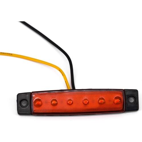 12V Truck Boat BUS Trailer Side Marker 6LED Tail Light Turn Signal Indicators Brake Stop Lamp Number Plate Light Rear Reverse
