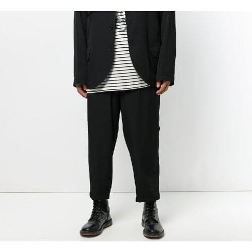 Mens casual pants loose pants autumn and winter Jiufen youth fashion urban fashion male trend new black series