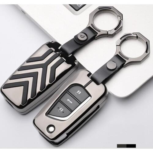 Zinc Alloy Key Case Key Cover For Toyota Yaris Camry Corolla Prado REIZ Crown RAV4 Hilux Flip Folding key