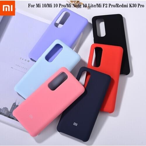 Official Xiaomi Mi 10 F2 Pro Note 10 Lite Redmi K30 Pro Mobile Phone Case Liquid Silicone Case Cover Full Protective Back Shell