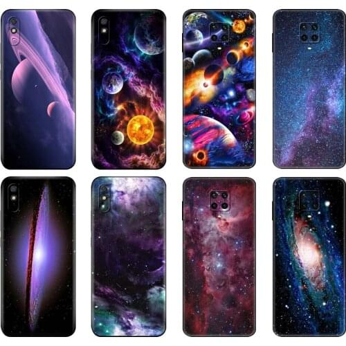 Black tpu Case For Xiaomi Redmi 7A 8 8A 9 9A 9C Case Redmi Note 8T 8 Pro T Note 9 9S 9 Pro Case Interstellar Purple Space Star
