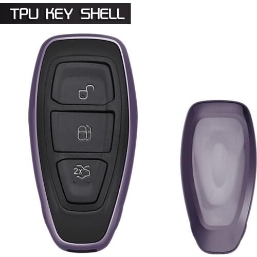 Black Key Cover Fob Case TPU Smart Protective for Ford Fiesta Focus Kuga Eco sport