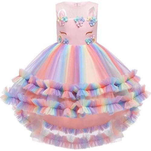 2021 Childrens princess Dress Summer Wedding Dress Performance Dress Long Dress Fluffy Trailing Dress Flower Girl Wedding Dress