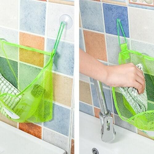 Child Bath Toy Storage Bag Organiser Net Suction Baskets Kids Bathroom Mesh Bag 24BE