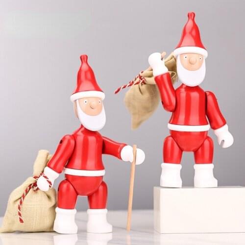 22Nordic Decorative Santa Claus Wooden Figurine Kids Room Bedroom Living Room Home Decoration Accessories Ornaments Holiday Gift