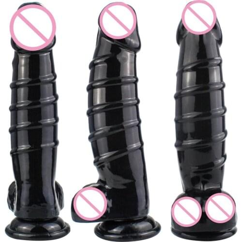 Imitation Penis With Testicles Extra-Large Giant Super Thick Dildo Screw Thread Vaginal Sex Toys For Women