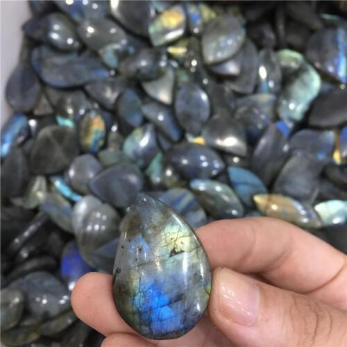Beautiful 4pcs Natural starlight moonlight stone mineral crystal specimens Labradorite Semi gem stone Jewelry pendant
