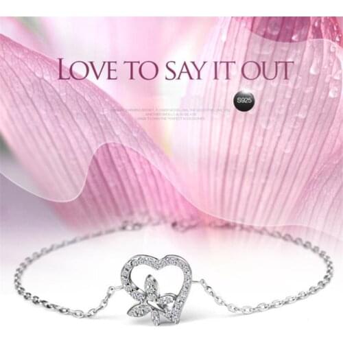 Fashion 925 Sterling Silver Bracelet for Women Jewelry Charm Butterfly Chain Bracelet Female Princess Accessories Bangles Lady