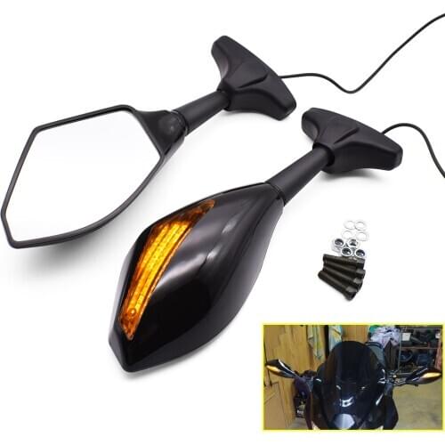 Motorcycle Mirror Carbon Fiber LED Turn Signal Rearview Mirrors For Suzuki GSXR GSX-R 600 750 1000 K1 K2 K3 K4 K5 K6 K7 K8 K9
