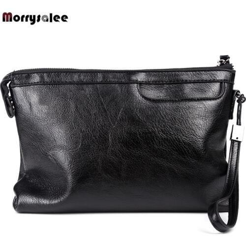 Mens Handbag Clutch Bag Influx of Male High-capacity Soft Leather Envelope Clutch Bag Wallet New Mens Casual Bag 2019