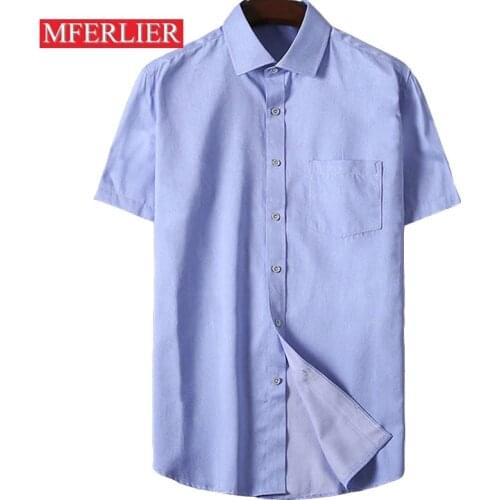 Summer Plus size shirt men 5XL 6XL 7XL Bust 146cm Thin style short sleeve shirt men 3 colors