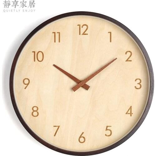 Nordic Large Wall Clock Silent Wood Modern Cloaks Wall Home Decor Wooden Needle Wall Watches Home Decor Orologio Da Parete Gift