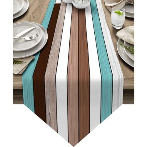 Wood Grain Color Table Runners for Wedding Party Decoration Coffee Table Decor Modern Table Runner