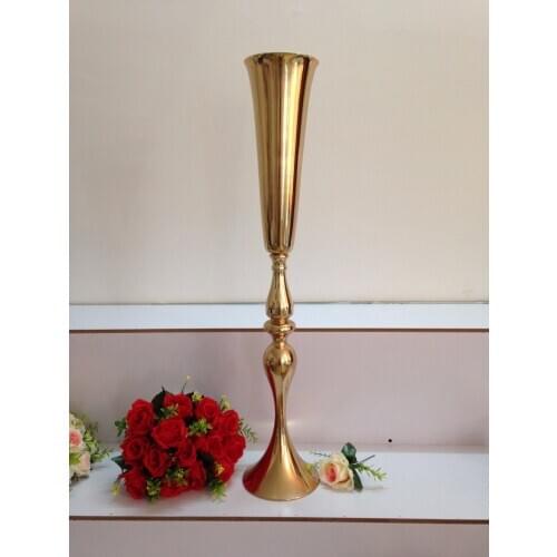 2016 New tall 88cm 34.7inch 10pcs/lot Express Free Shipping gold wedding party road led decoration centerpiece vase