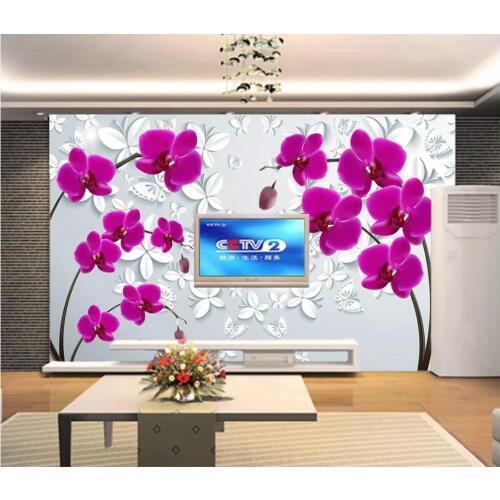 Custom photo wallpaper for walls 3 d murals wallpapers Beautiful flower butterfly living room mural TV background wall papers