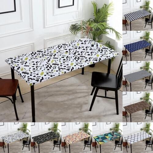 Rectangle Polyester Elastic Table Cloth Cafe Holiday Tableware Dining Kitchen Home Decor Picnic Tablecloth Protector