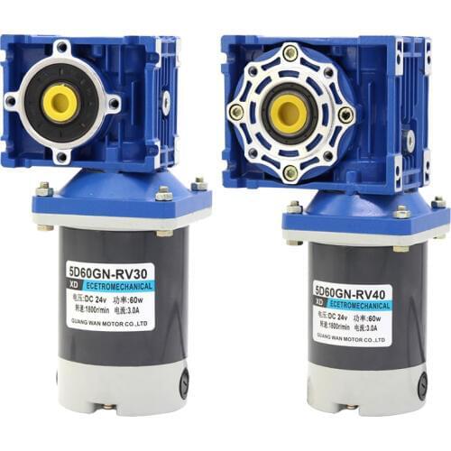 12V DC motor 60W gear reducer 24V worm gear reducer speed control low speed motor