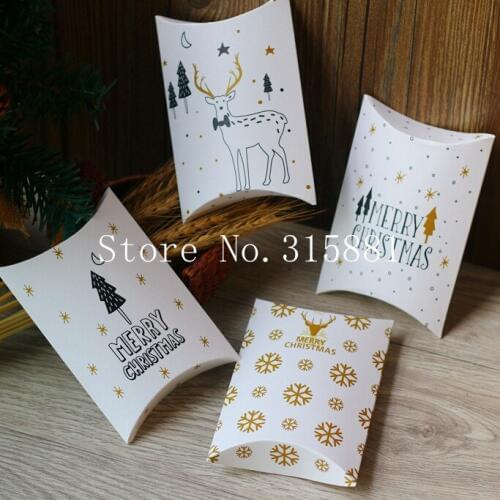 Christmas Gift Wrap Boxes,Christmas Holiday Boxes. Christmas Favor Mini Box, Pillow Paper Boxes 30PCS/LOT